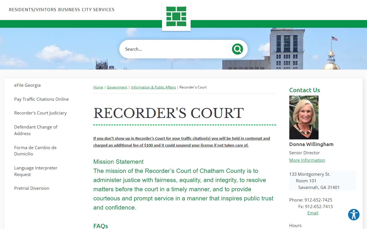 Savannah Traffic Ticket Records reference image 1