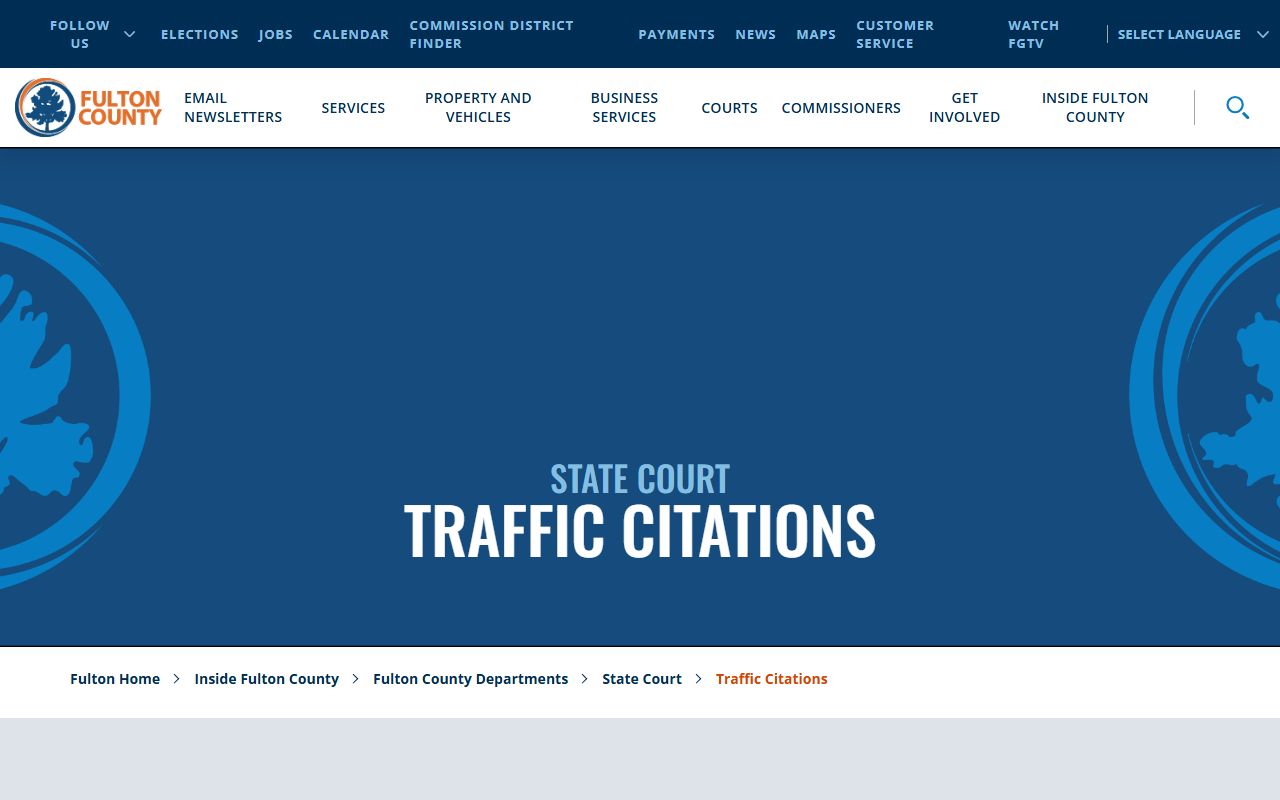 Fulton County Traffic Ticket Records reference image 1