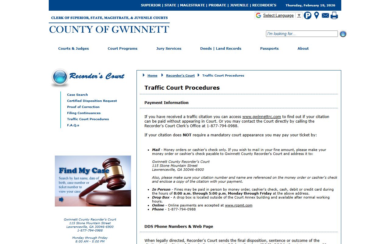 Gwinnett County Traffic Ticket Records reference image 2