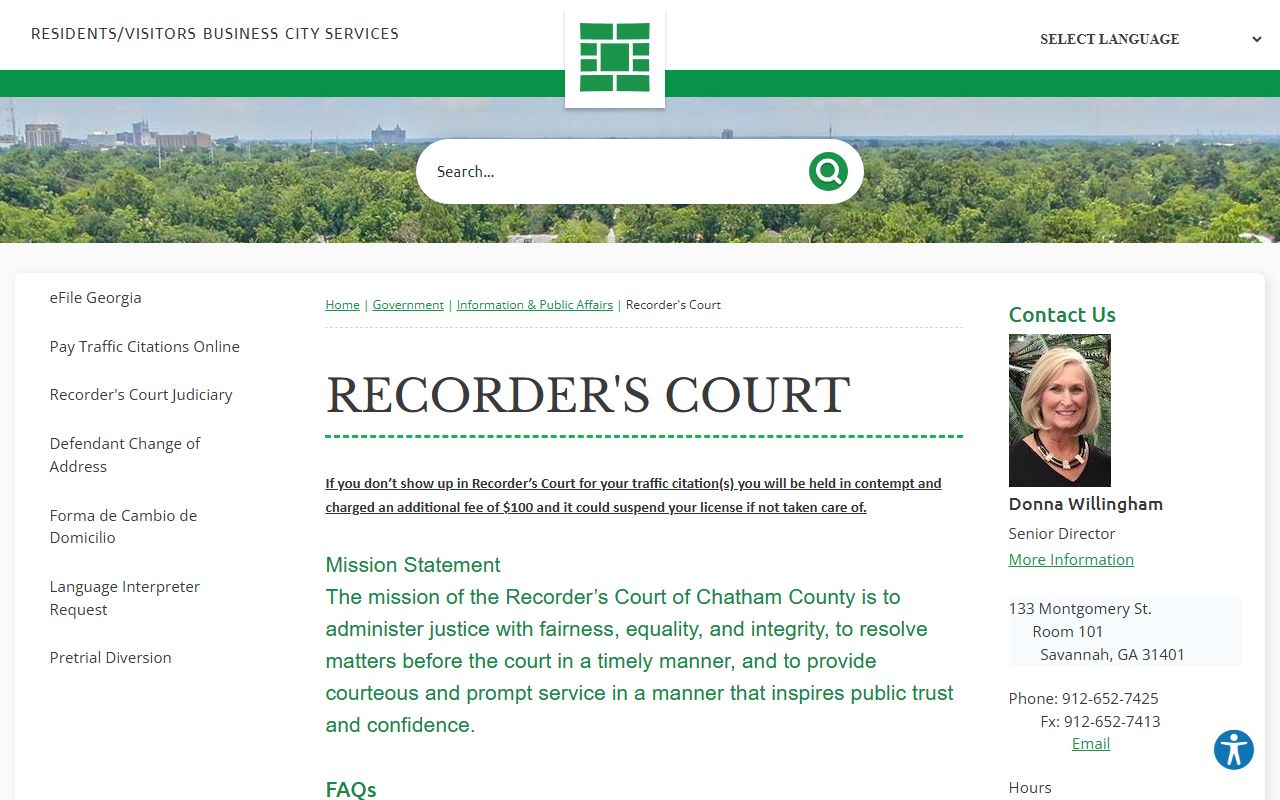 Chatham County Traffic Ticket Records reference image 1