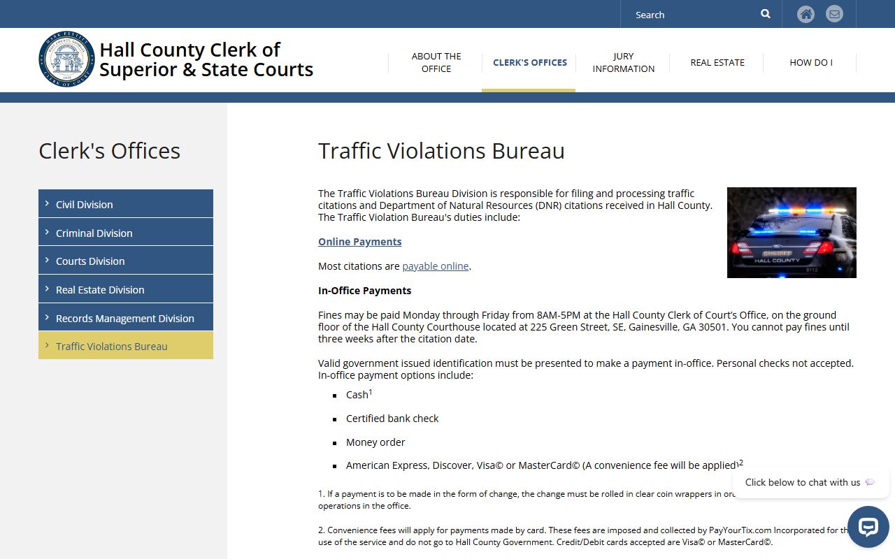 Hall County Traffic Ticket Records reference image 1
