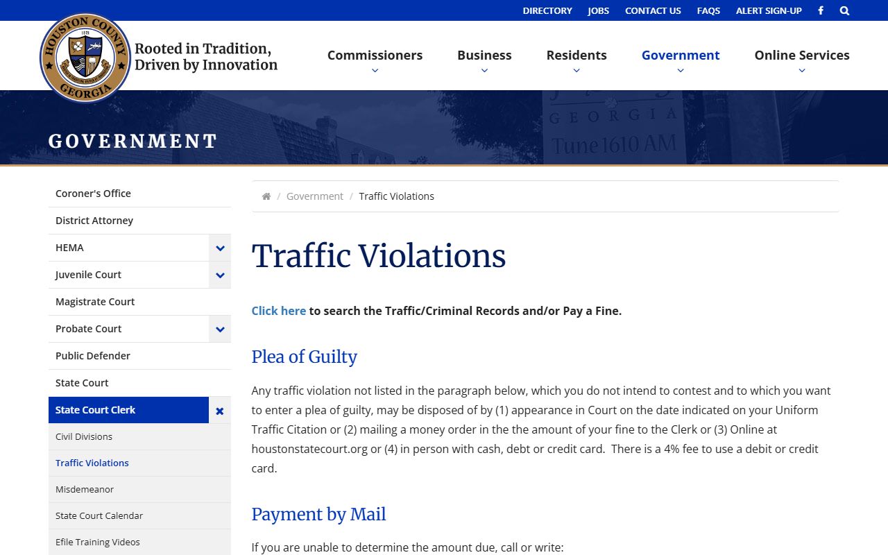Houston County Traffic Ticket Records reference image 1
